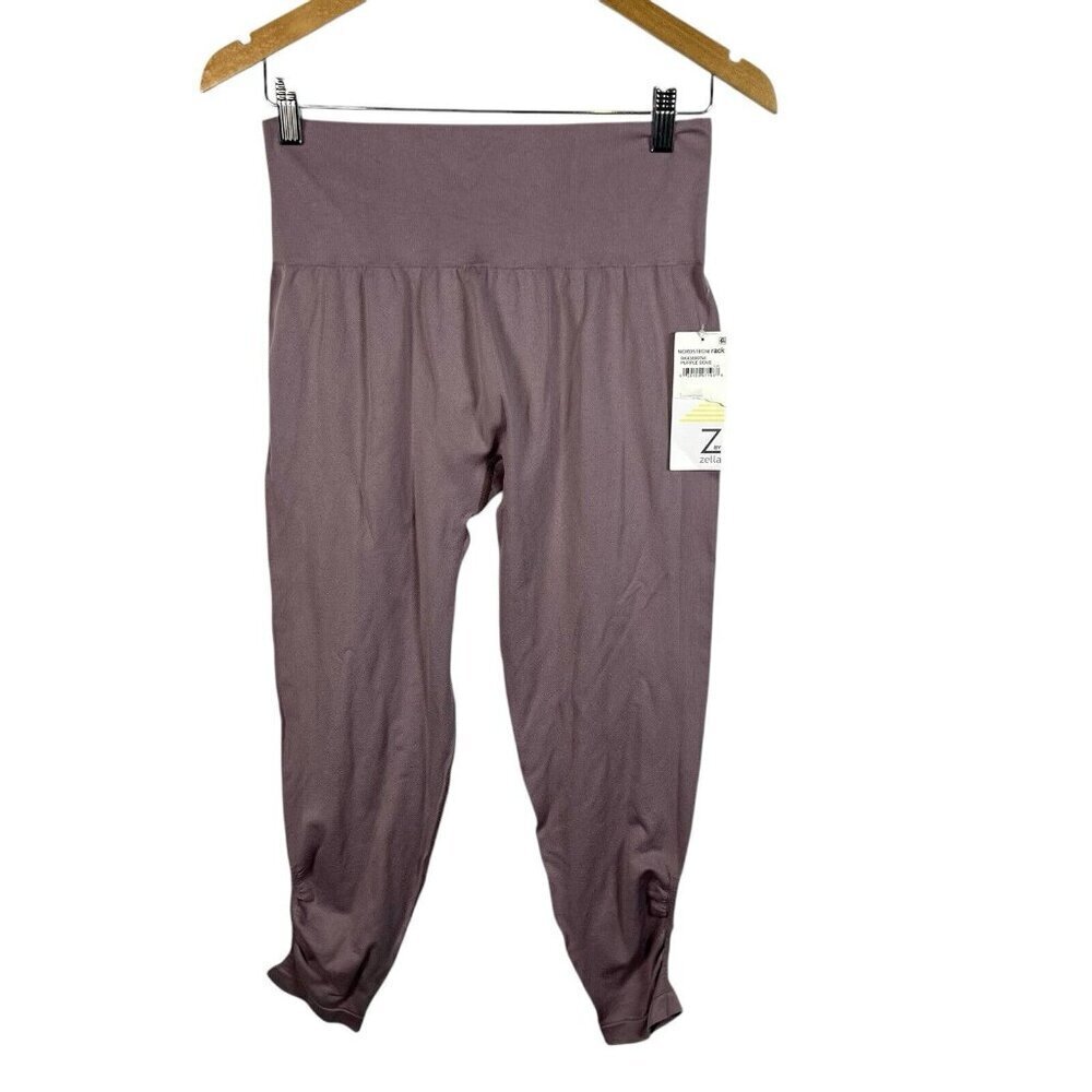 Zella Pants Women’s Sz Large Purple Dove Crop Yoga + Studio NWT Athletic Workout